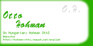 otto hohman business card