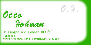 otto hohman business card